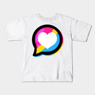 LGBTQ+ Pride Heart Speech Bubble - Pansexual Kids T-Shirt